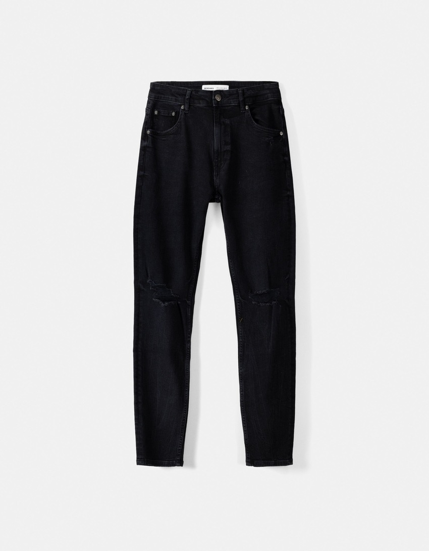 Jeans skinny déchirés-Noir-4