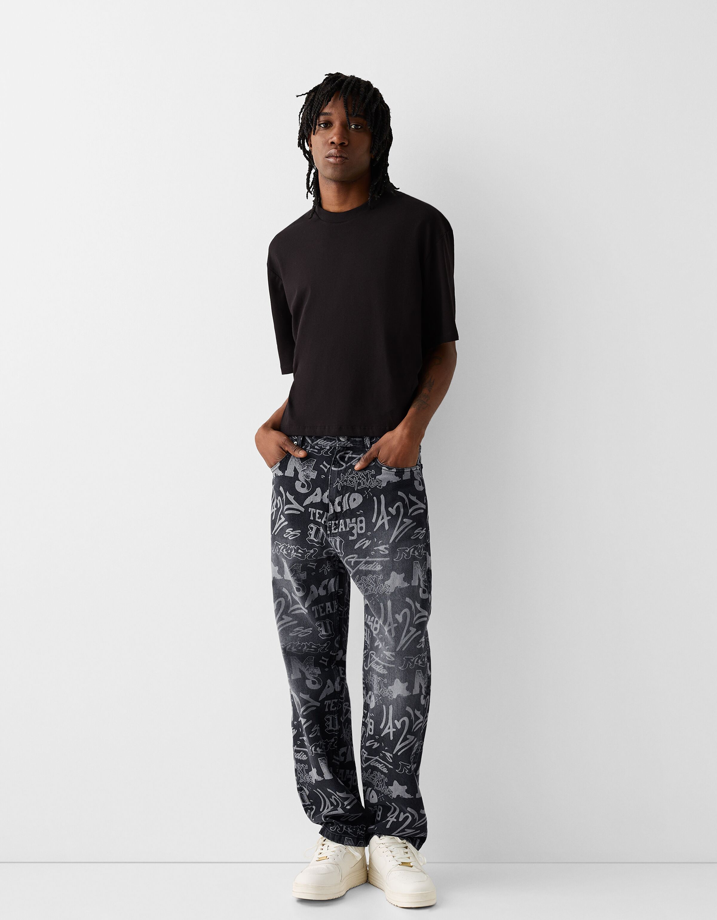 Enrica Men's Casual Color Printed Jeans Skinny Black Denim Pants  (Black&Air, 28) at Amazon Men's Clothing store