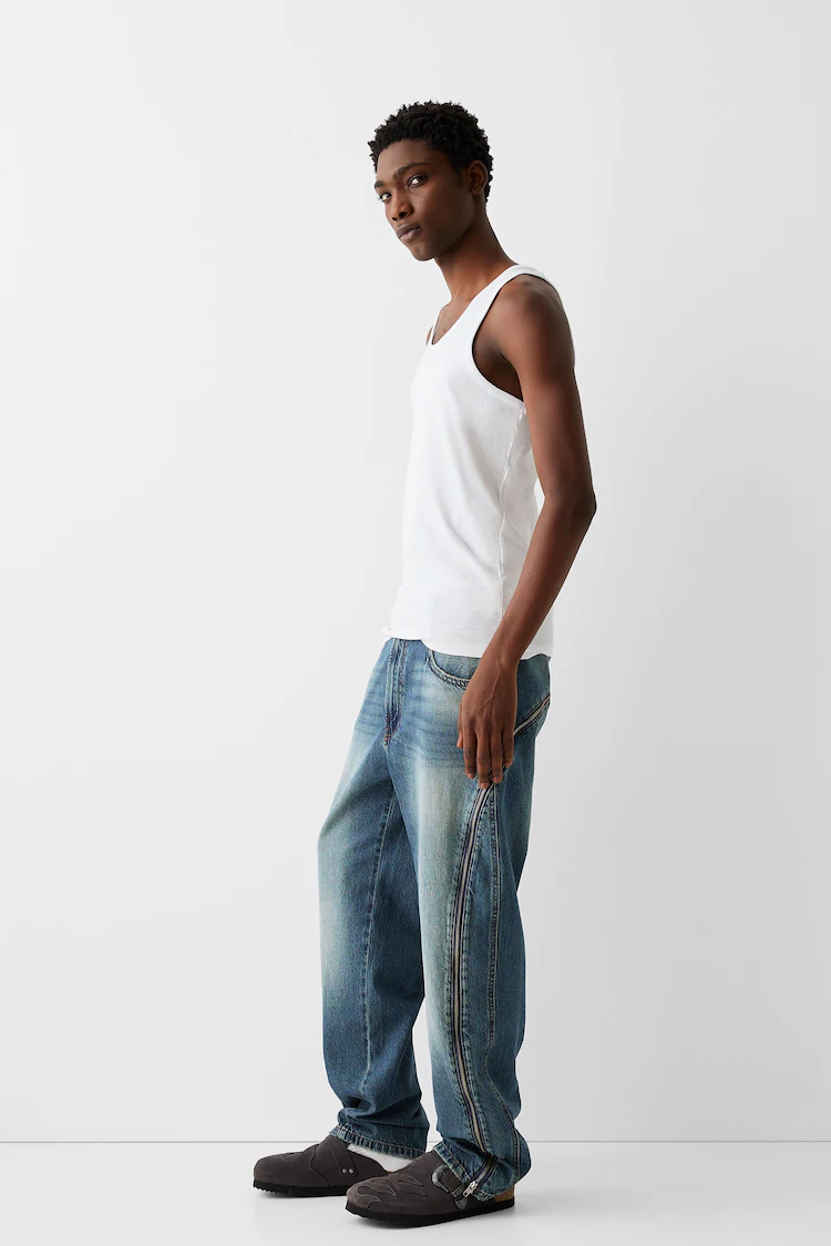 jeans anchos hombre
