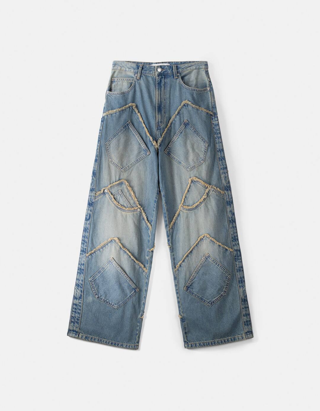 Super baggy jeans with patches