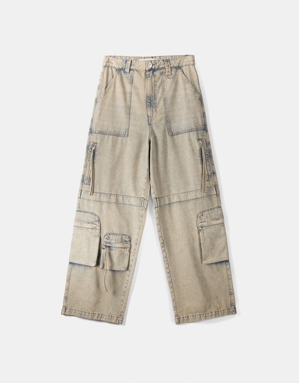 Jeans super baggy cargo-Azul lavado-5