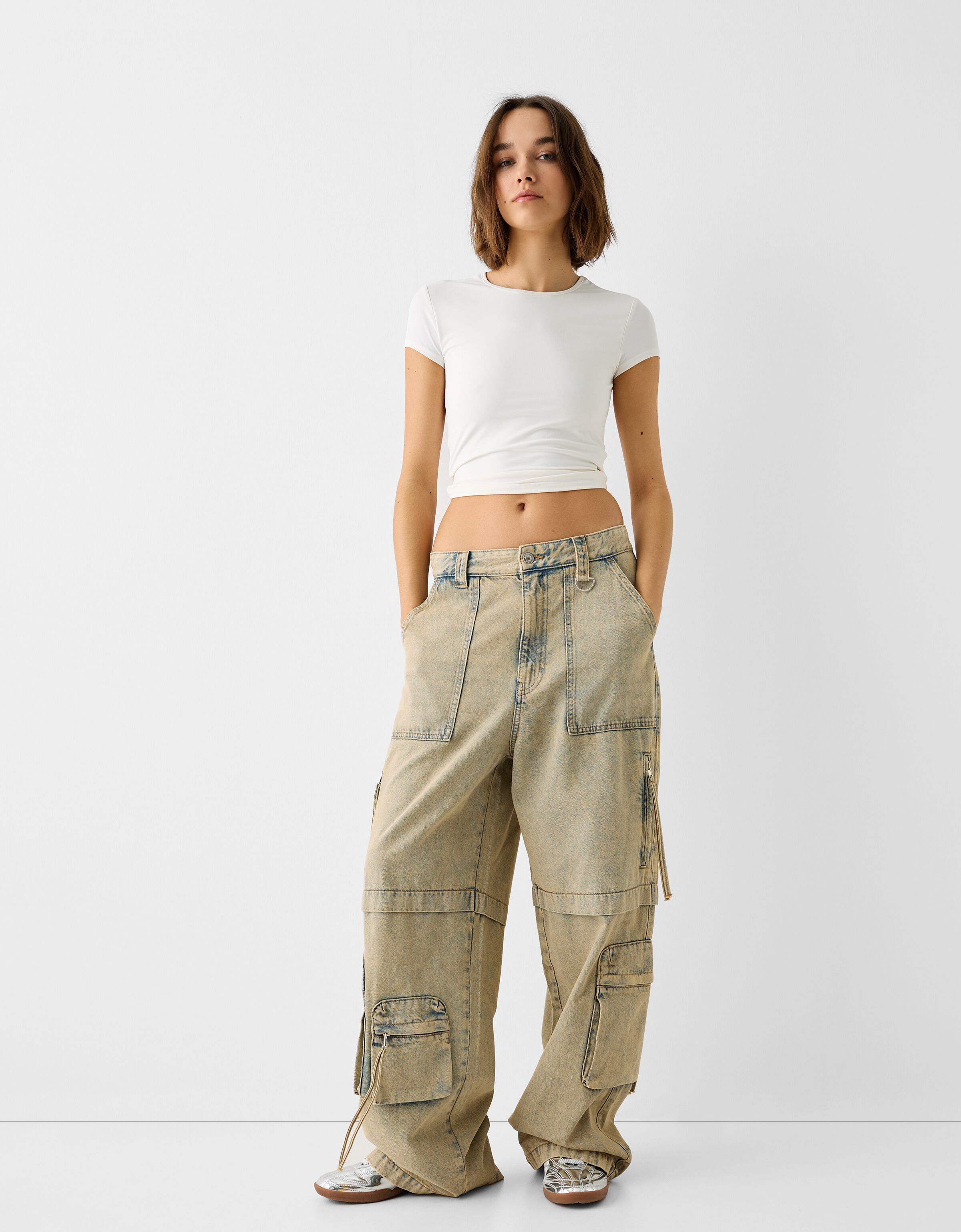 Pantalones marrones mujer discount bershka