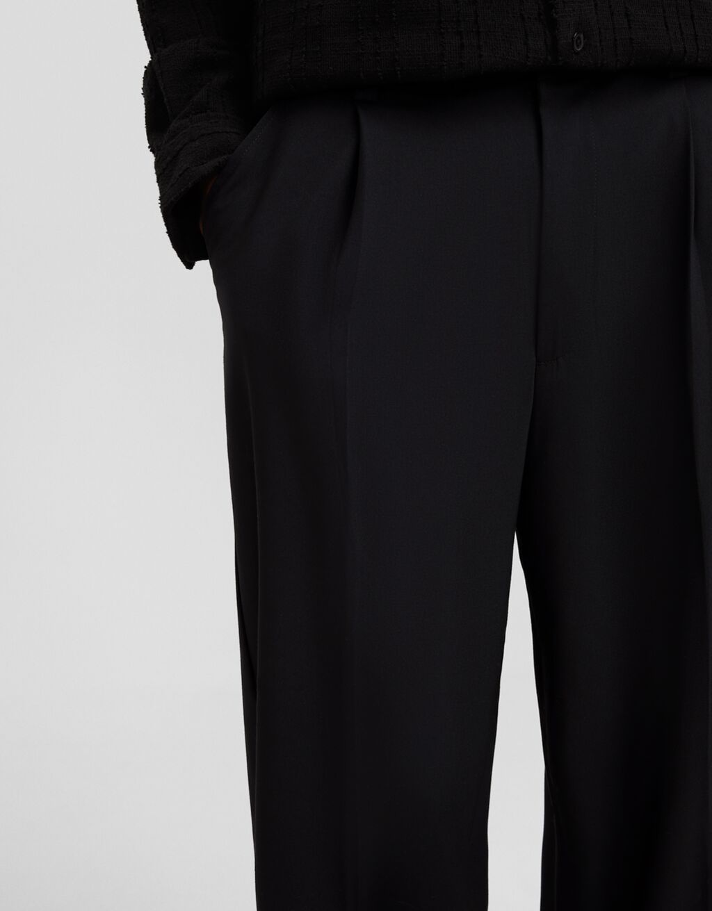 Tailored baggy trousers-Black-3