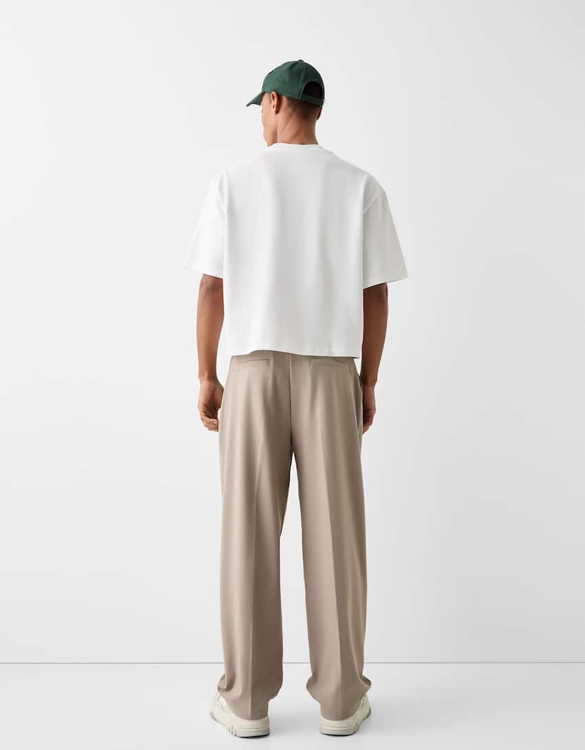Tailored baggy trousers-Sand-2