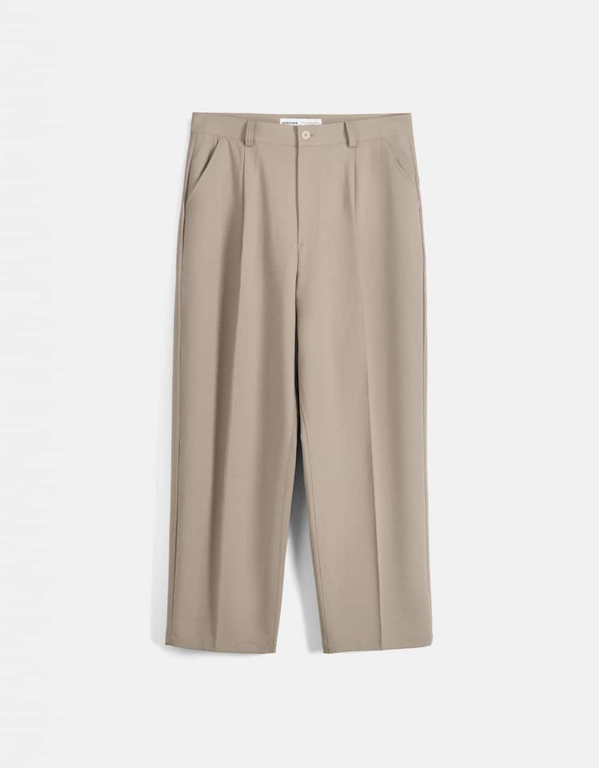 Tailored baggy trousers-Sand-4
