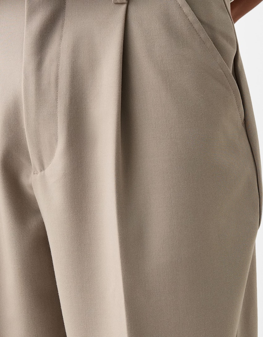 Tailored baggy trousers-Sand-5