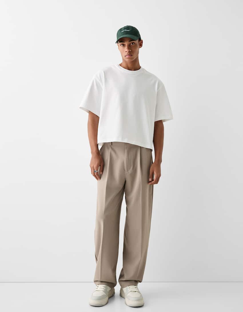 Tailored baggy trousers-Sand-0