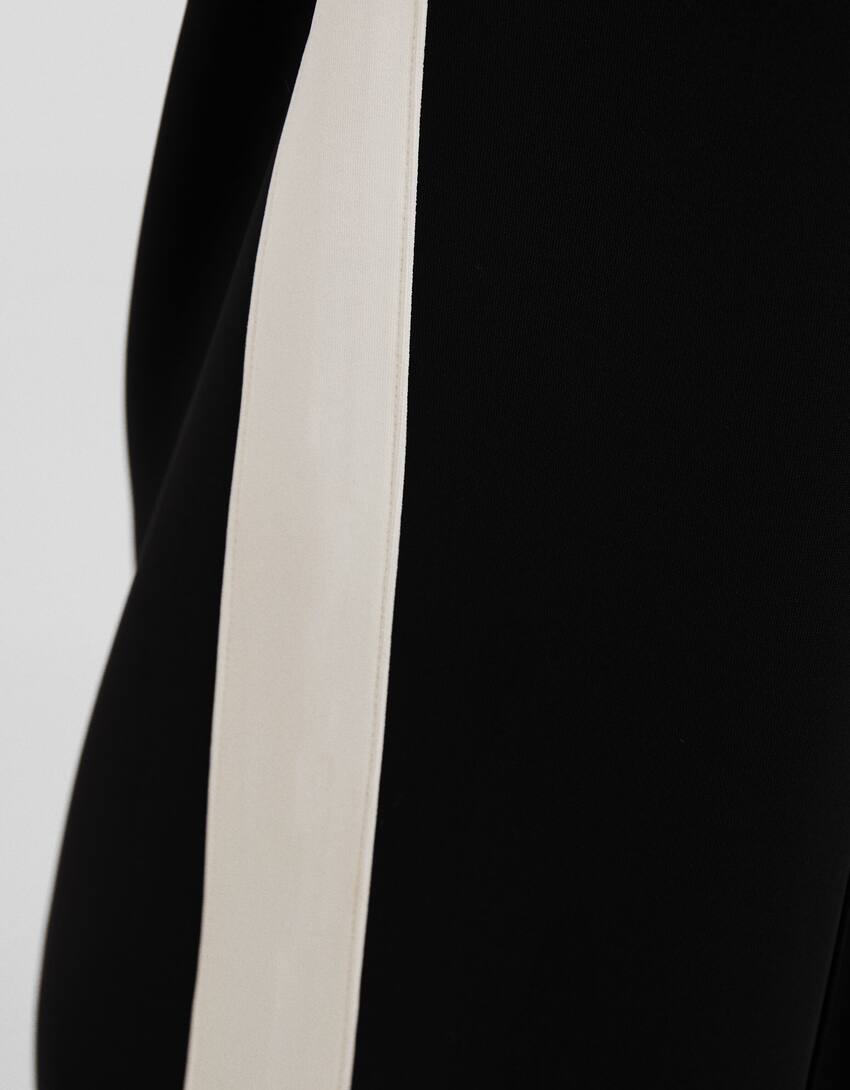 Pantalon interlock bande latérale-Noir-5