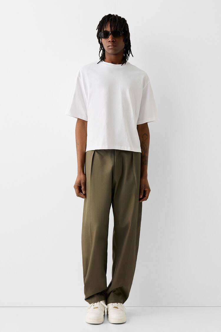 Tailored lyocell blend balloon trousers