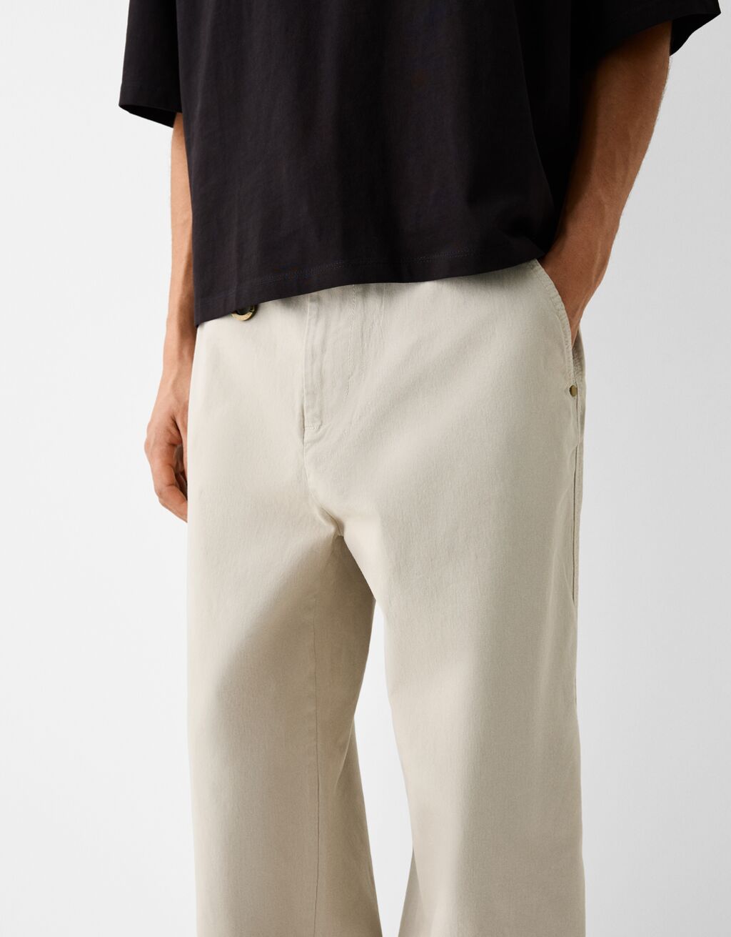 Calças skater fit mosquetão-Areia-3