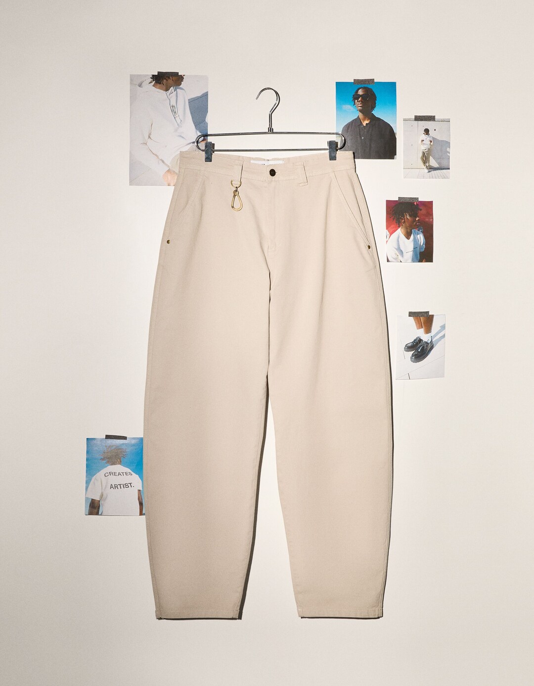 Skater-fit trousers with lobster clasp