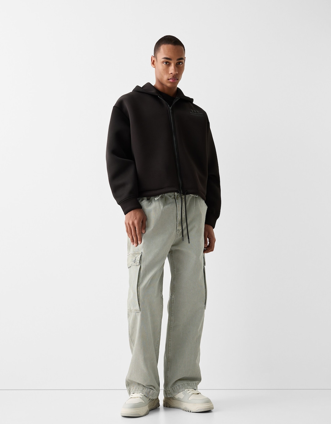 Faded-effect skater cargo trousers