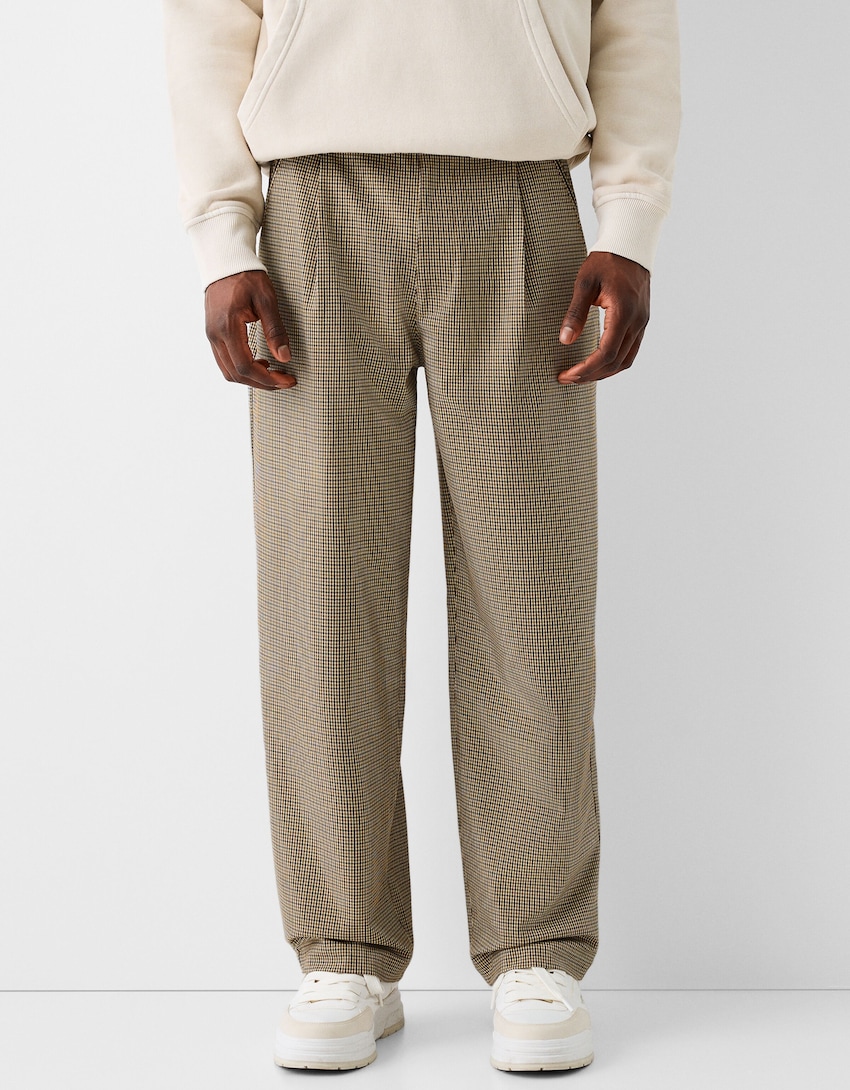 Houndstooth tailored fit pants - Men | Bershka