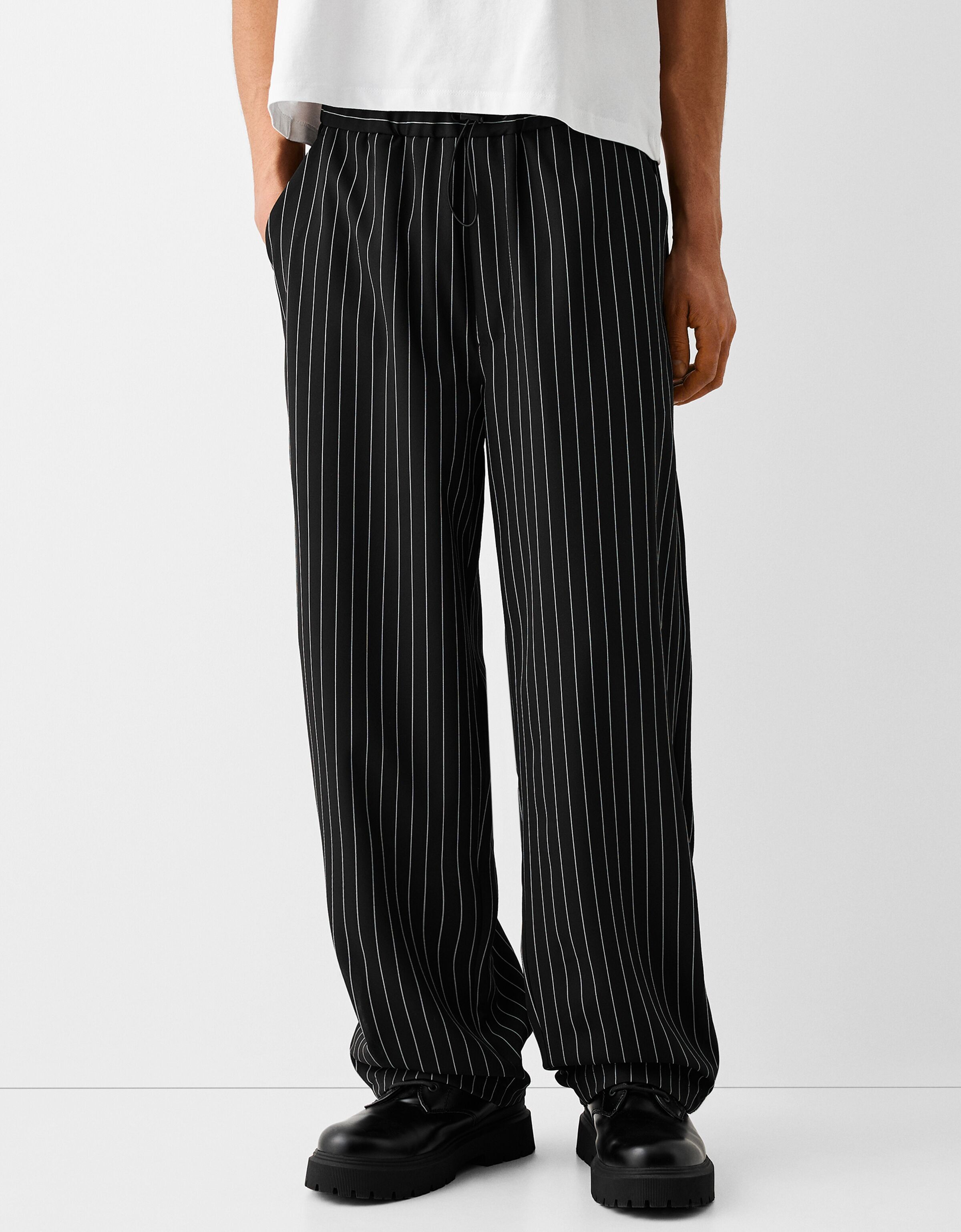 BERSHKA (JAPAN) Striped High Waisted Trousers, Women's Fashion, Bottoms,  Other Bottoms on Carousell