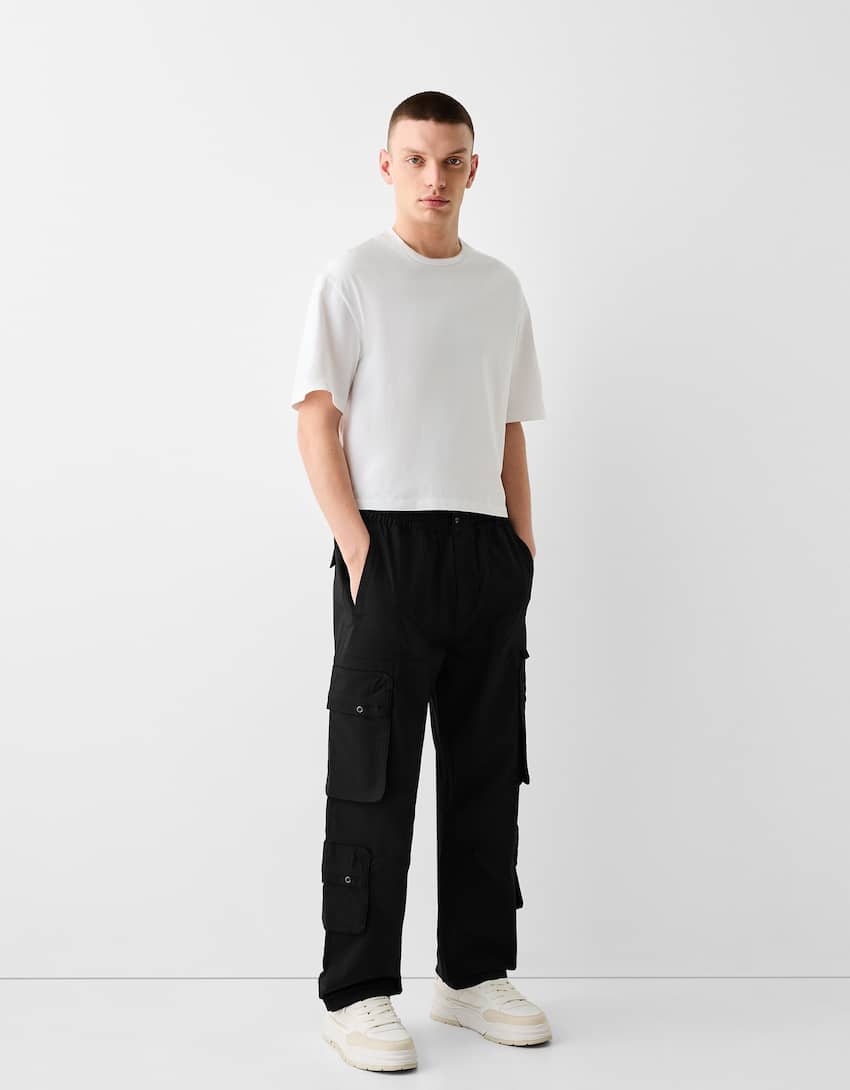 Wide-leg multicargo trousers - Men | Bershka