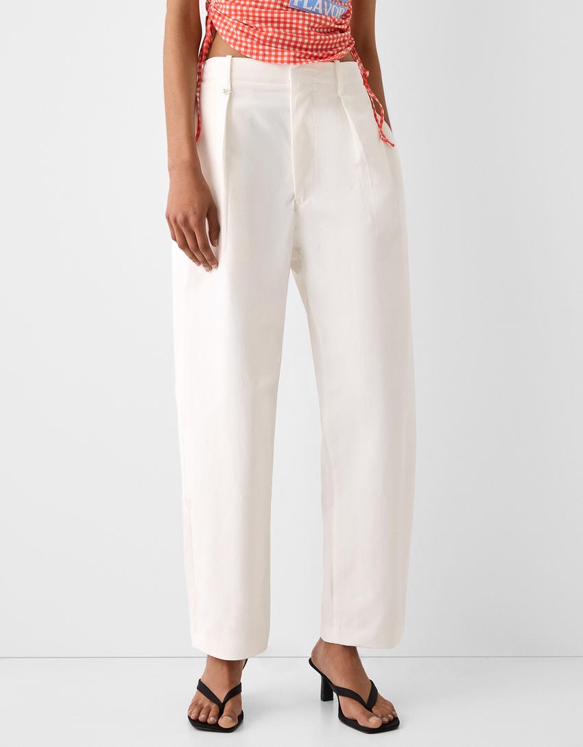 Pantalon à pinces tailoring-Écru-0