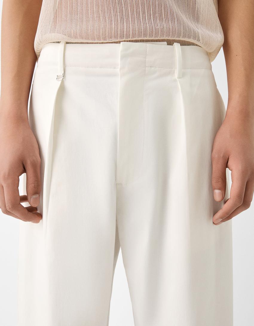 Pantalon à pinces tailoring-Écru-3