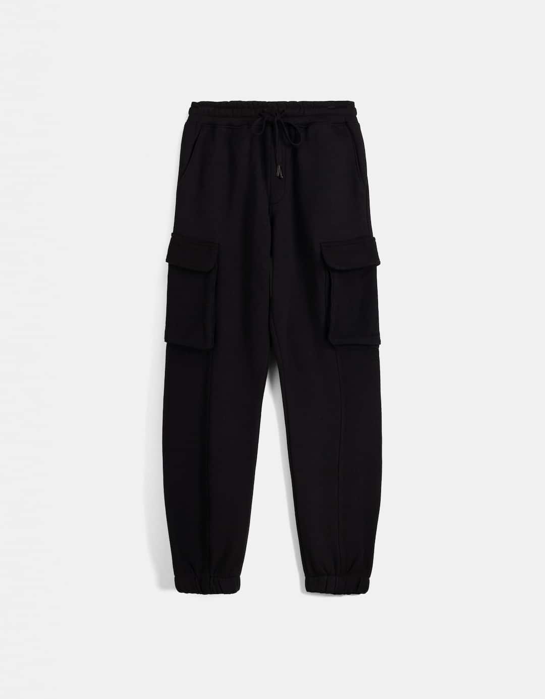 Plush cargo jogger trousers with detail