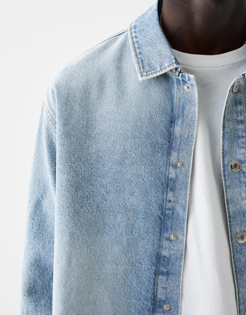 Camisa denim cropped-Azul lavado-5