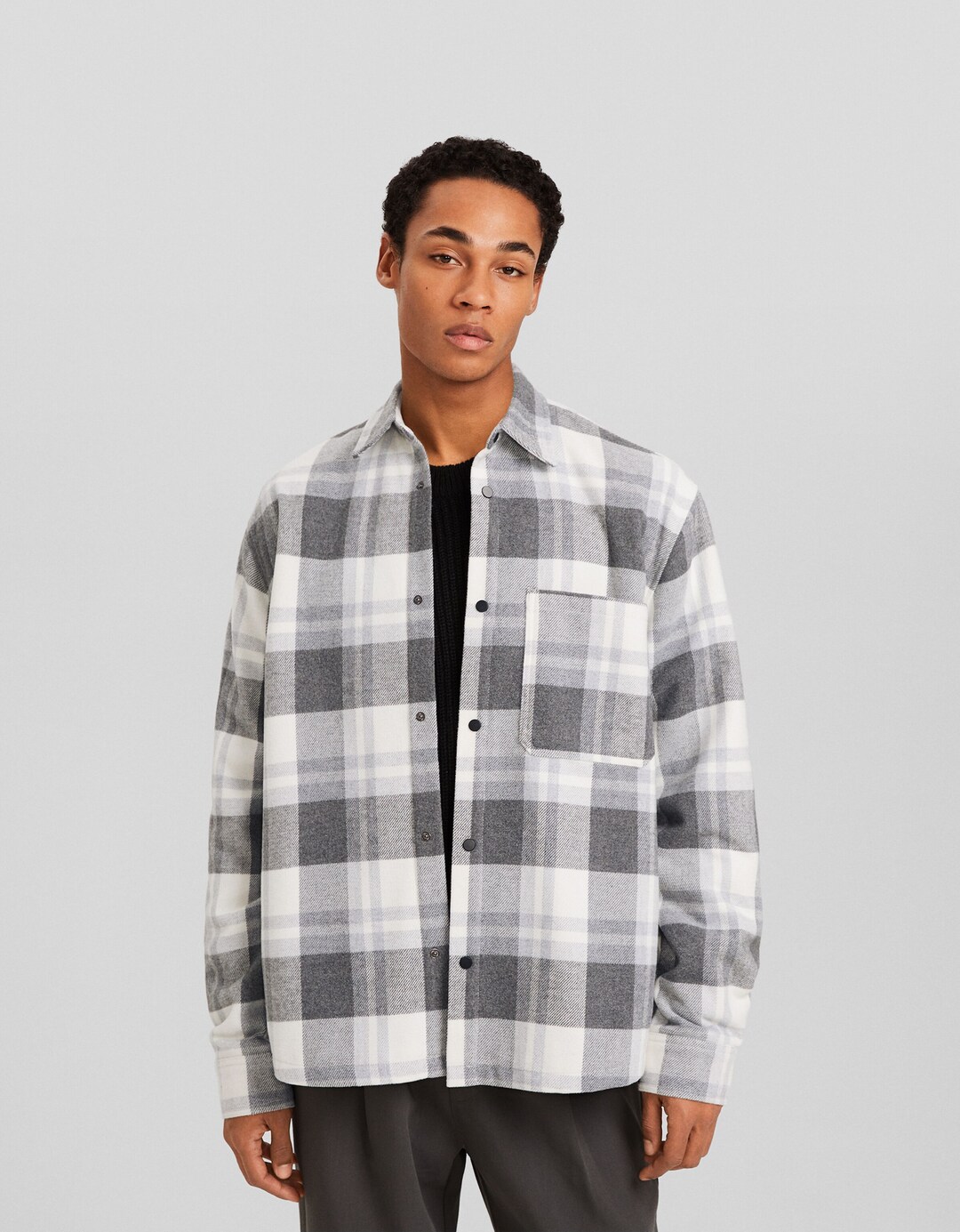 Sobrecamisa manga larga forro polar cuadros