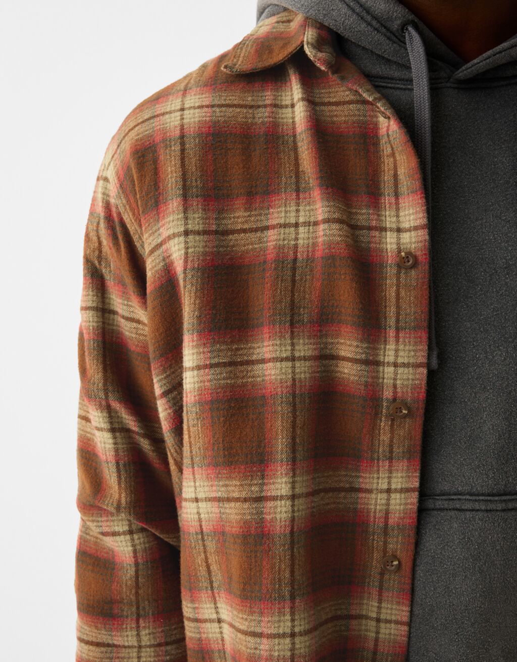 Cropped long sleeve check shirt Men Bershka