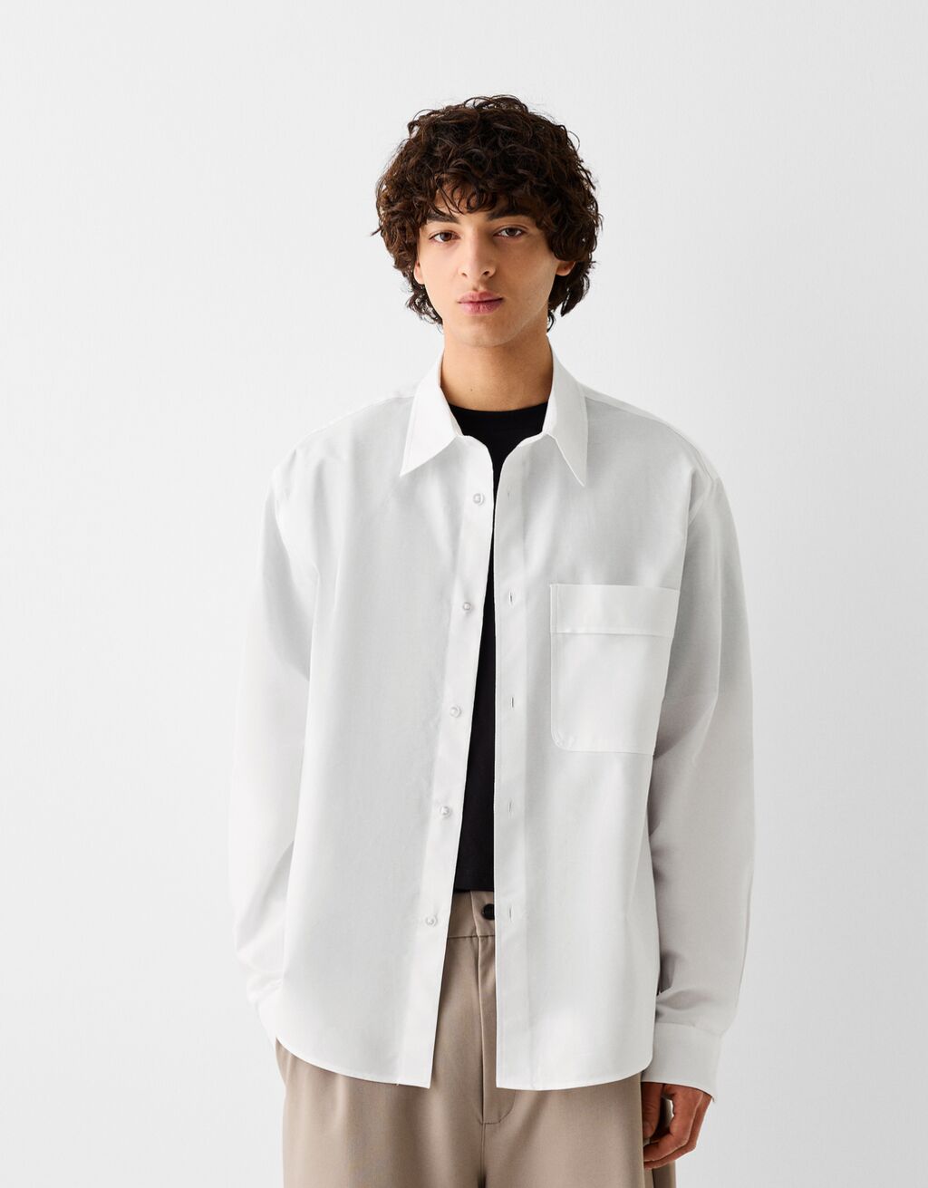 Boxy long sleeve Oxford shirt - Men | Bershka