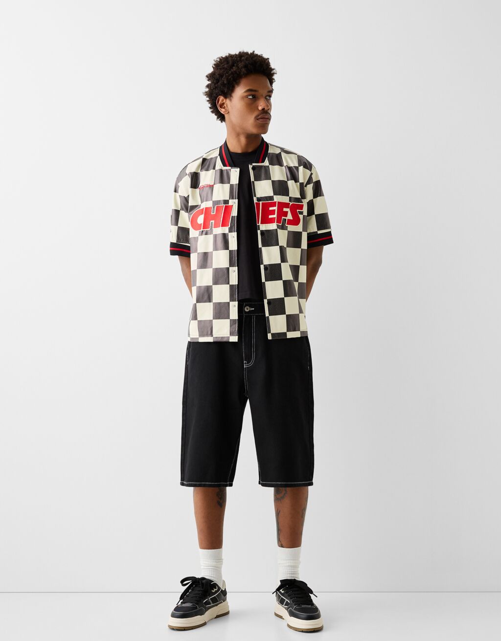 Bershka sales leather shorts