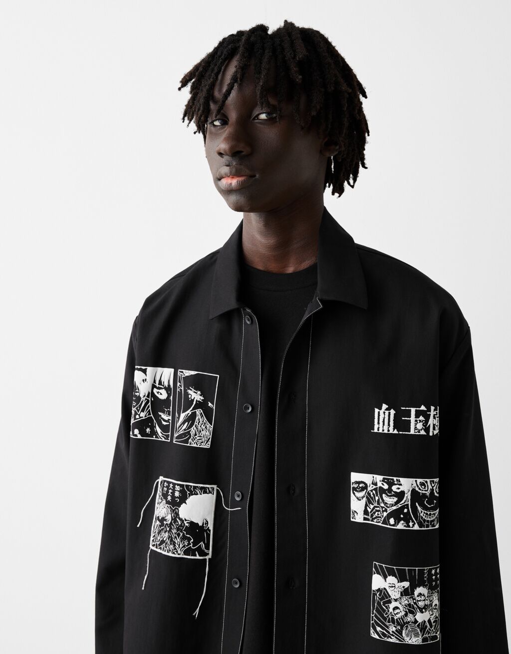 Chemise imprimé Junji Ito Collection-Noir-2