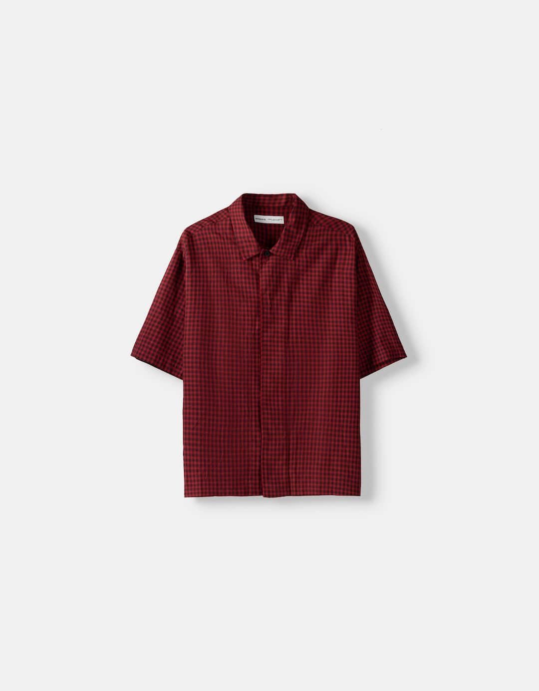 Check shirt with 3/4 length sleeves