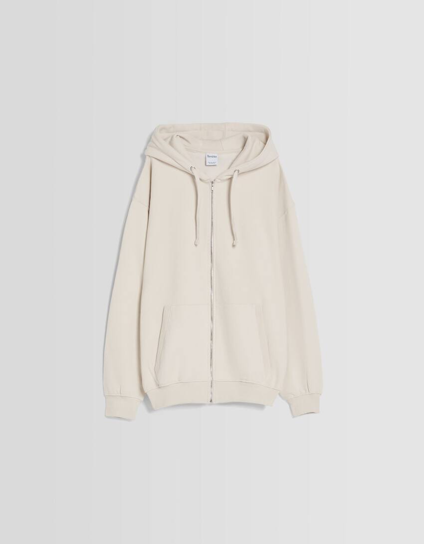 Zip-up hoodie-Off white-4