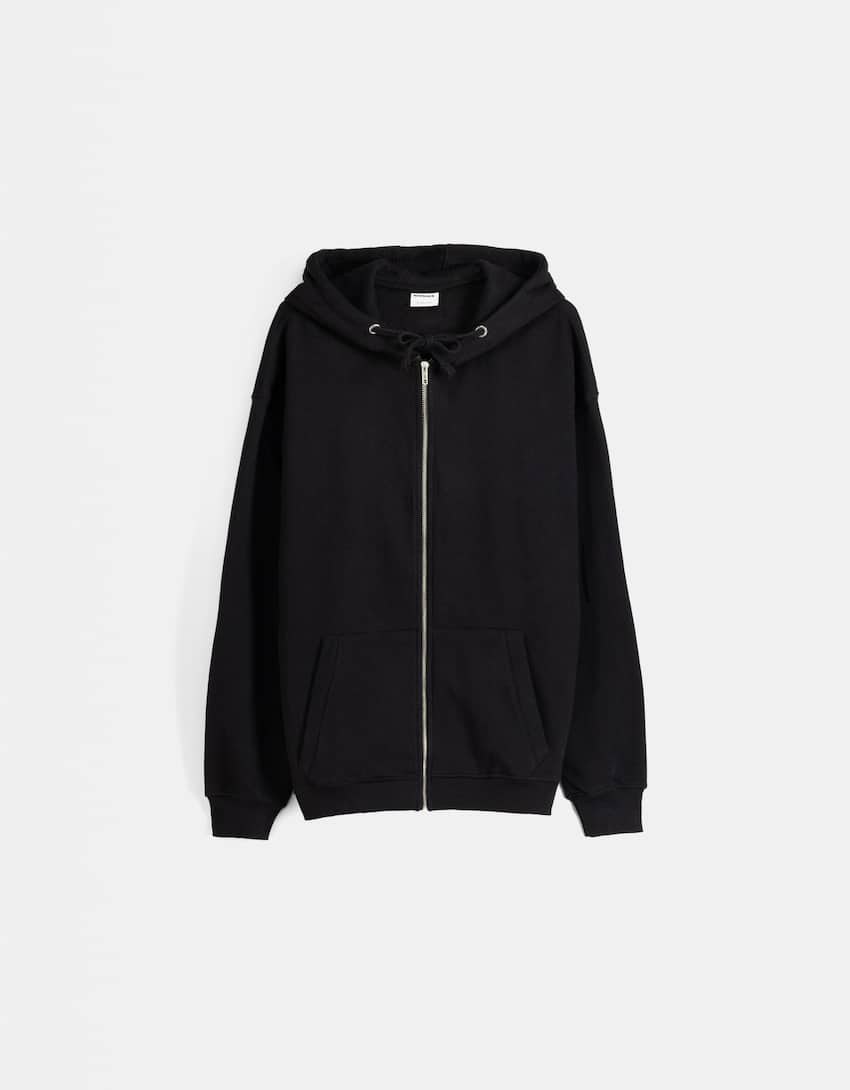 Zip-up hoodie-Black-4