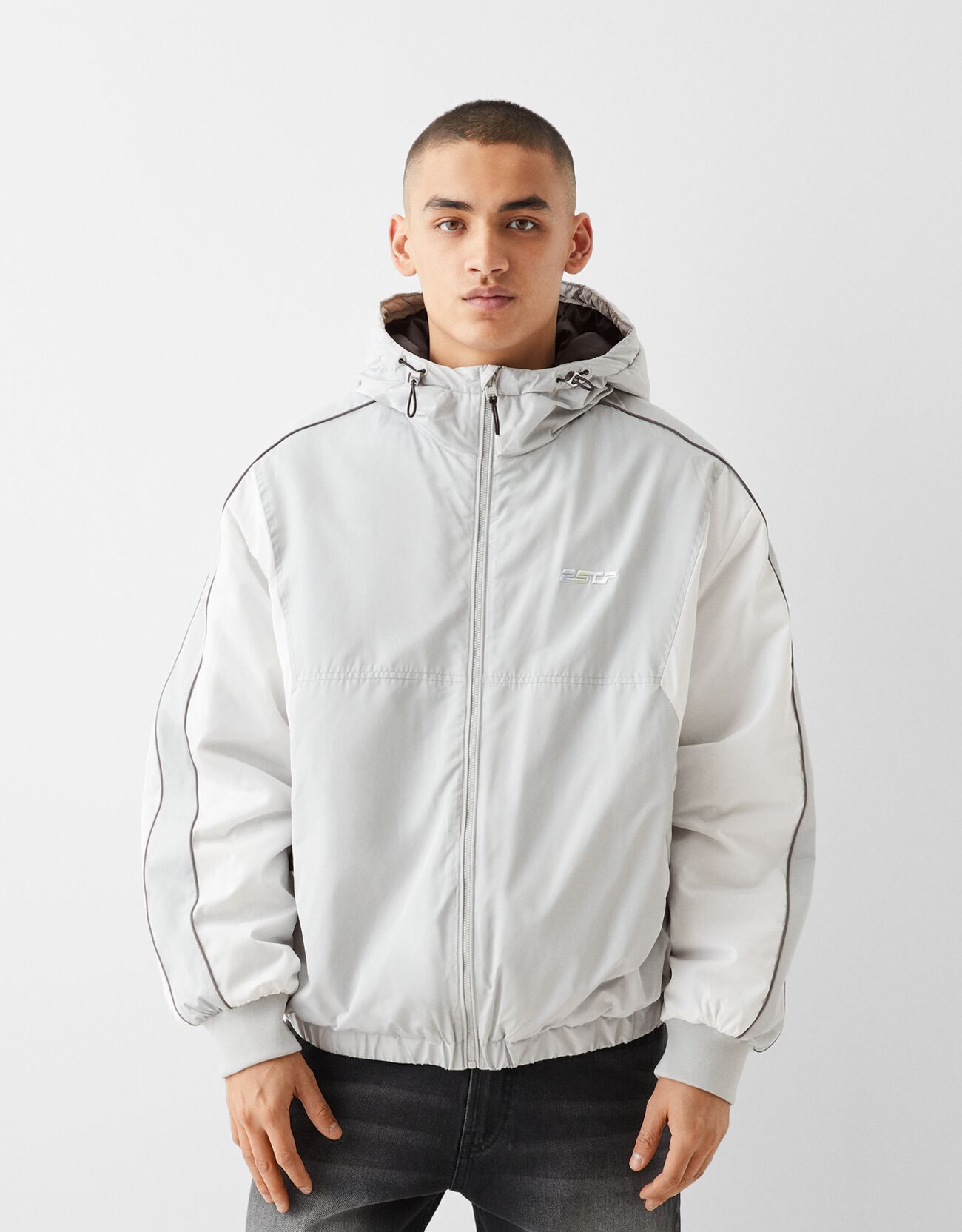Colour block technical jacket with hood Jackets and coats Men