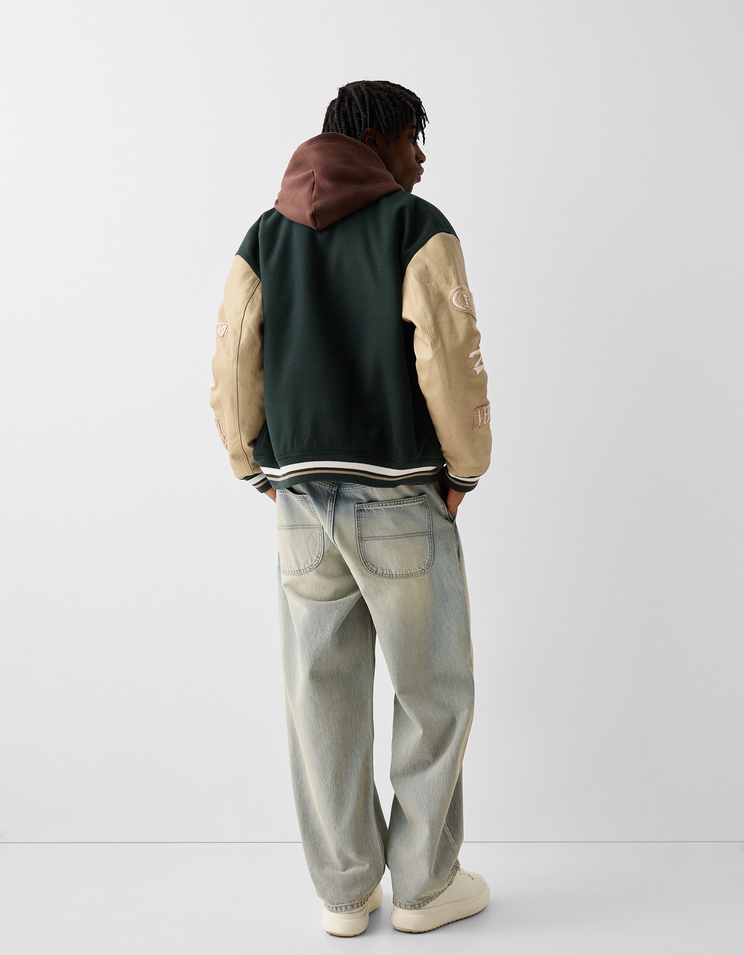 Giacca maniche pelle hot sale