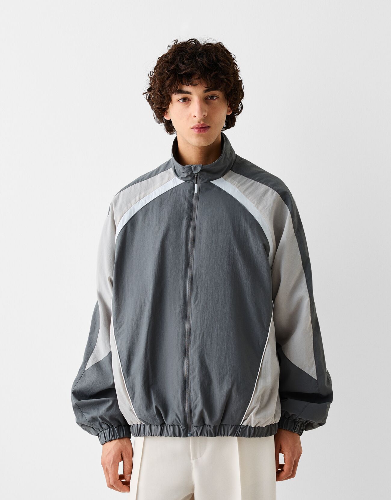 Colour block technical jacket Clothes Men Bershka