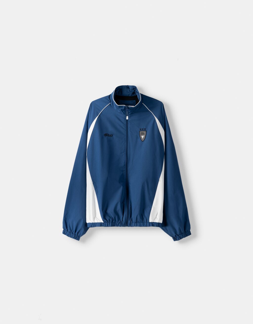 Blouson technique imprimé-Bleu-4
