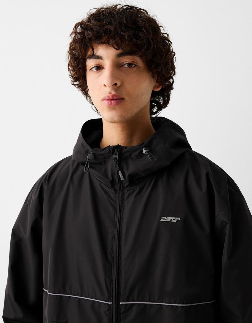 جاكيت خفيف بغطاء رأس-أسود-2