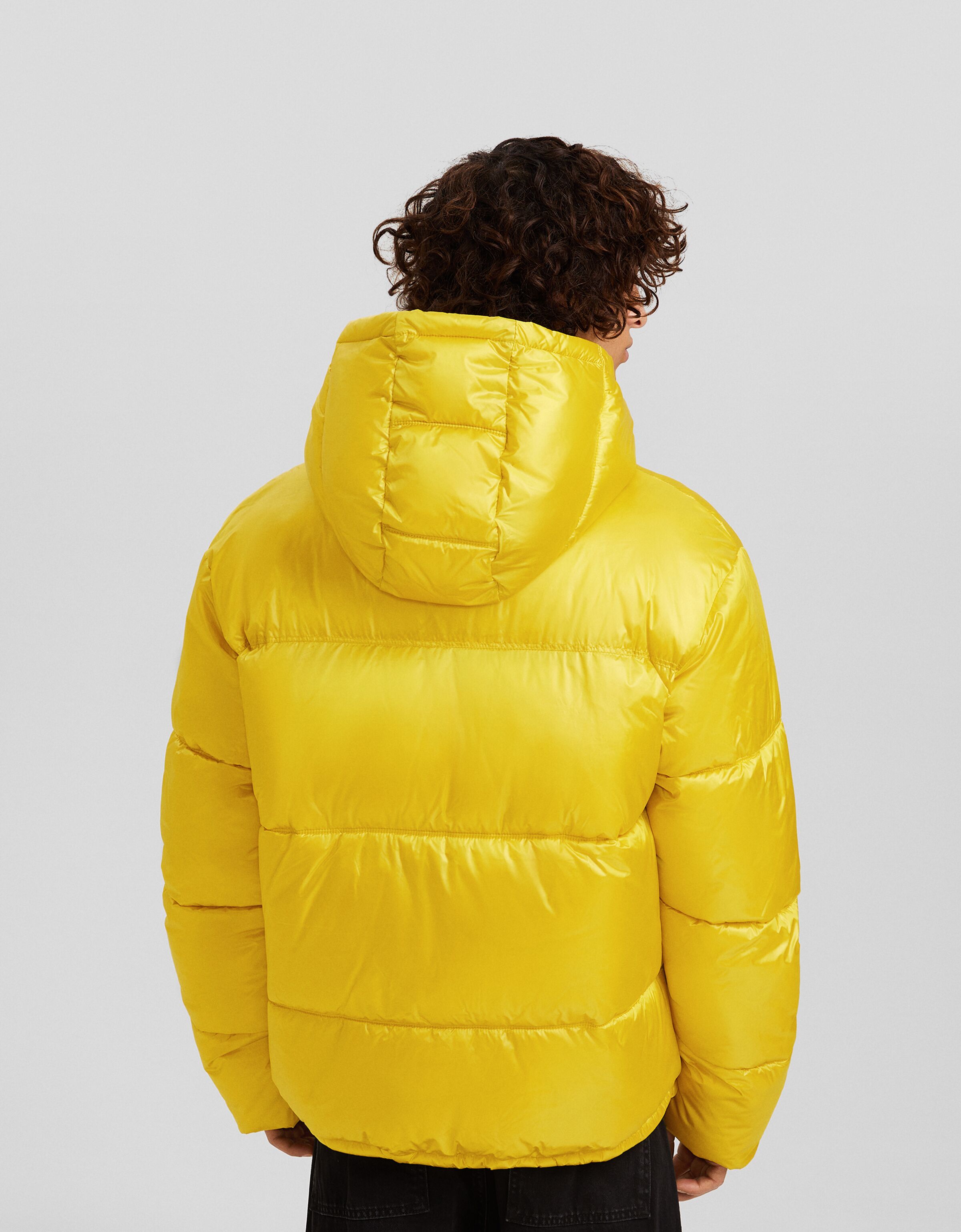 Yellow shiny clearance puffer jacket