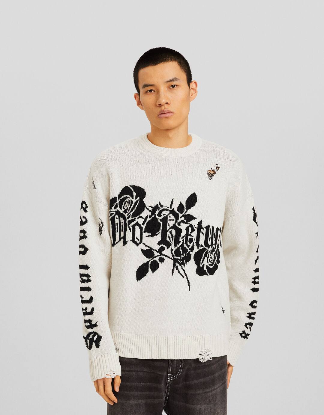 Floral print sweater