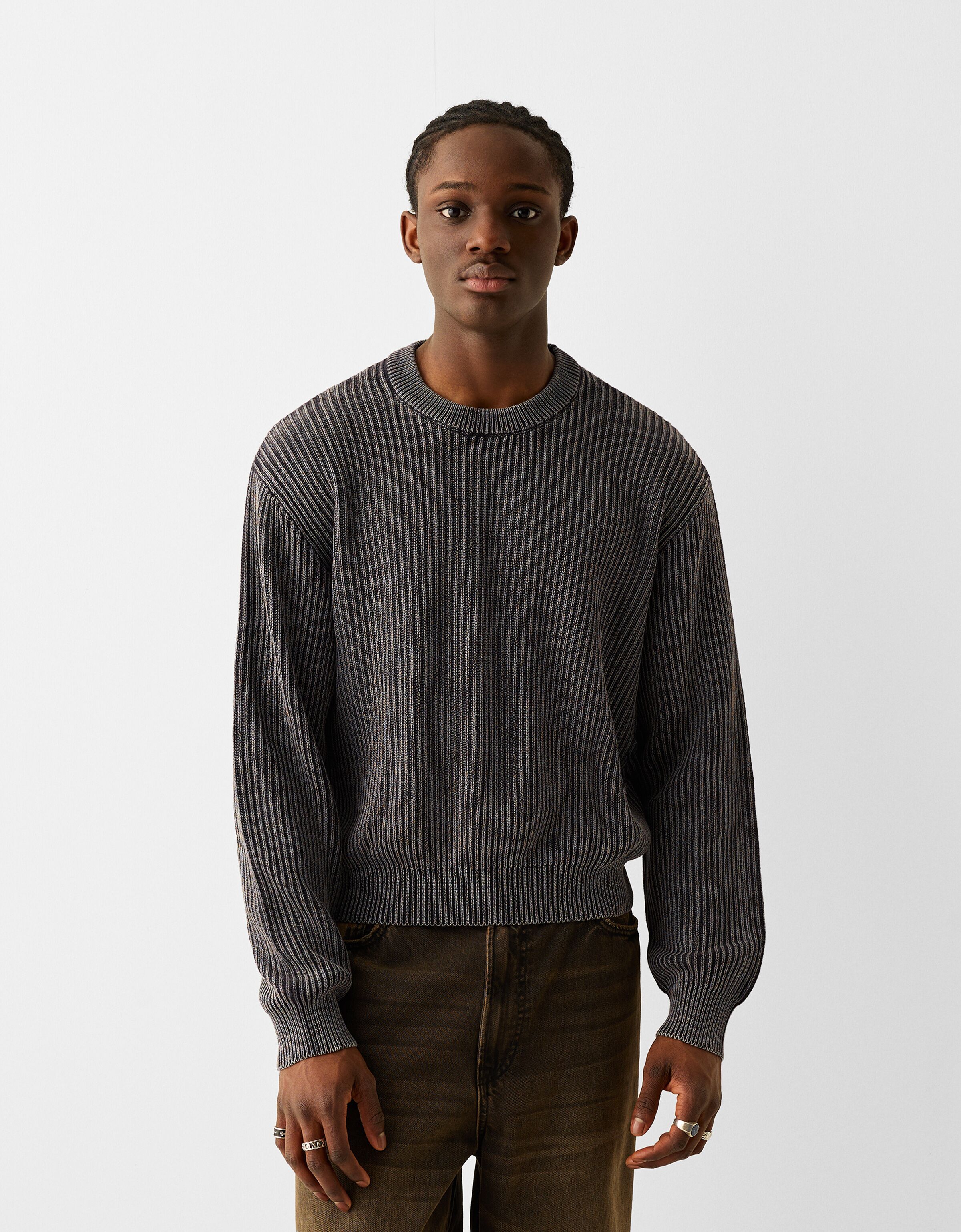 Faded sweater Men Bershka