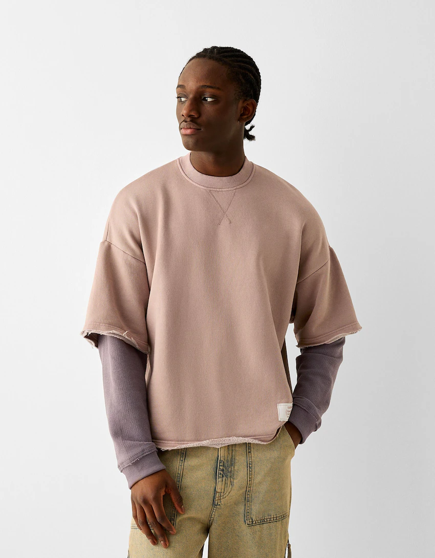 Oversized double sleeve sweatshirt