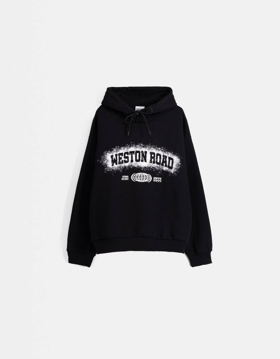 Boxy fit print hoodie
