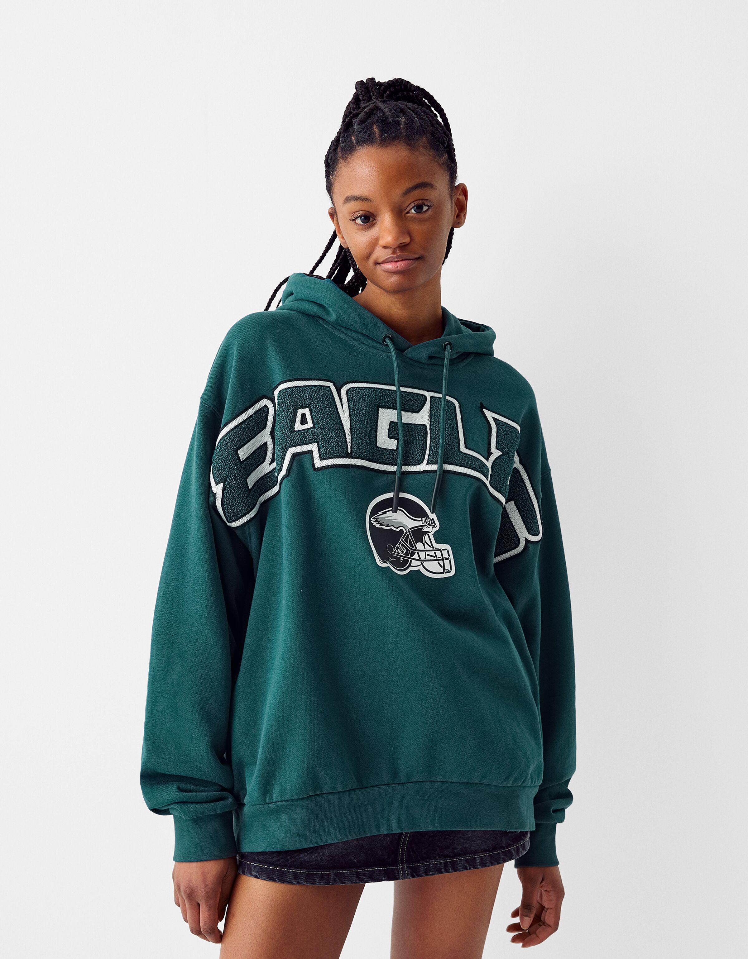Sudadera NFL capucha parche print New Hombre Bershka