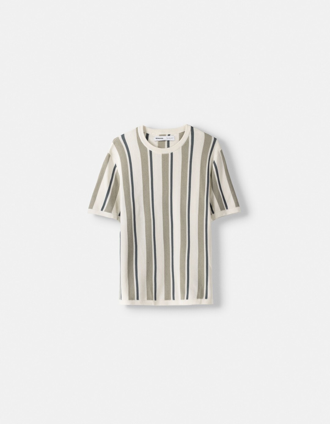Textured striped short sleeve T-shirt