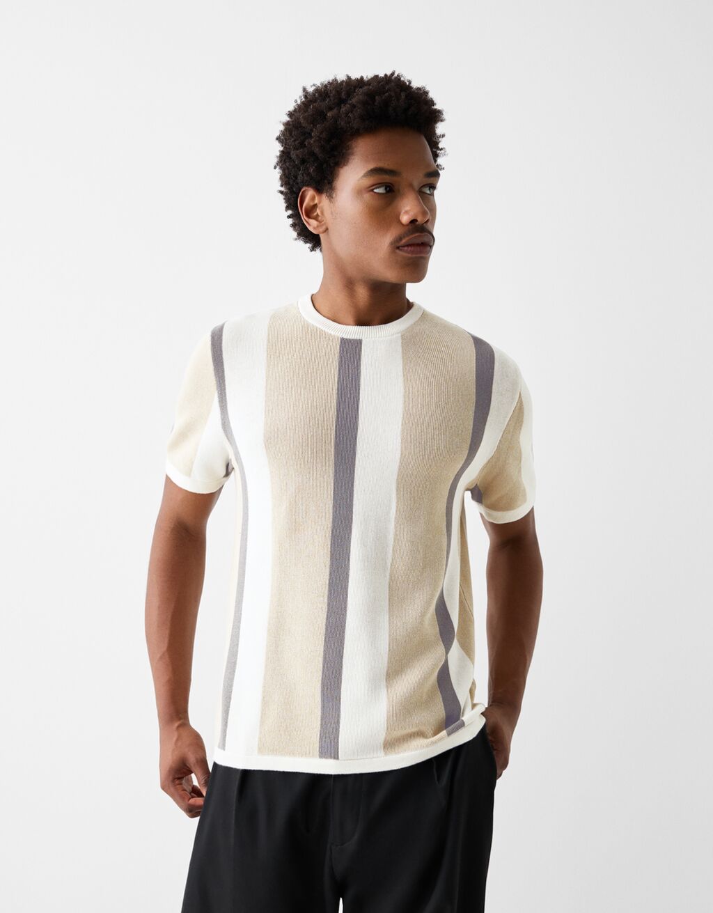 Camiseta rayas bershka hombre online