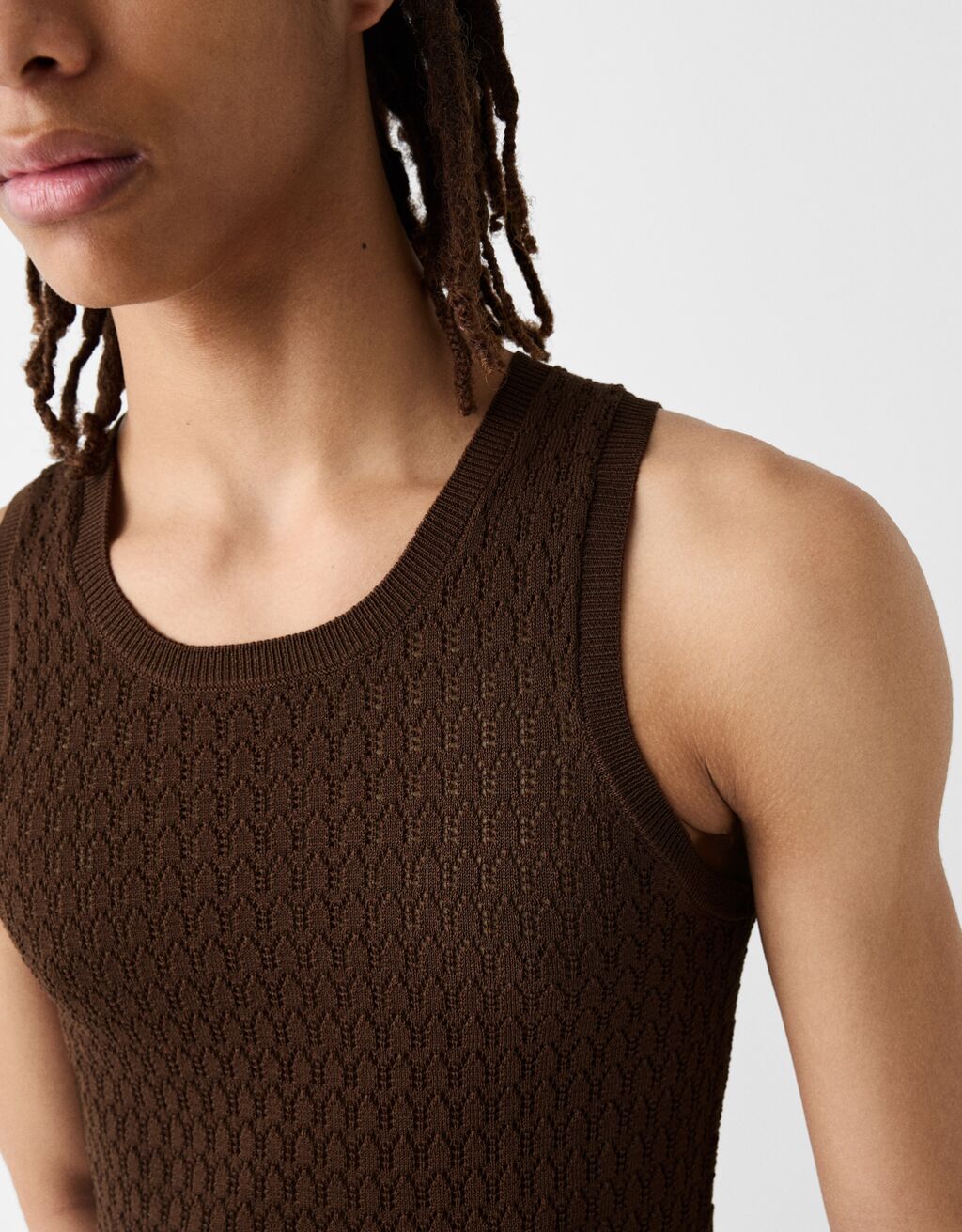 Débardeur en maille-Marron-6