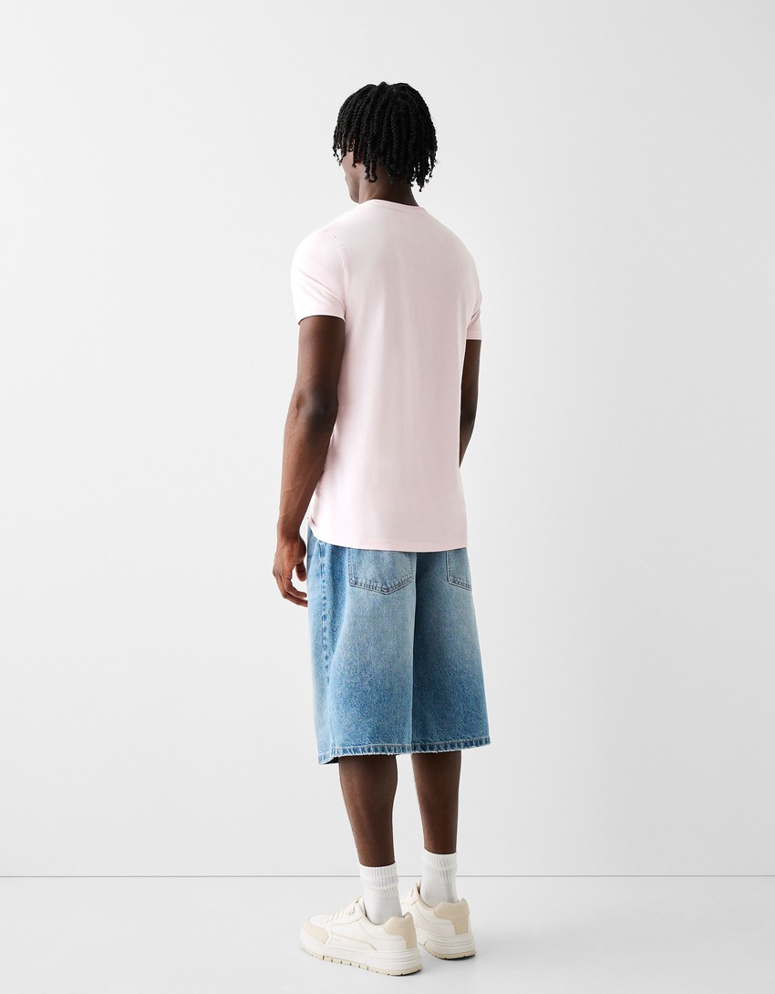 T-shirt manches courtes regular fit-Rose-1