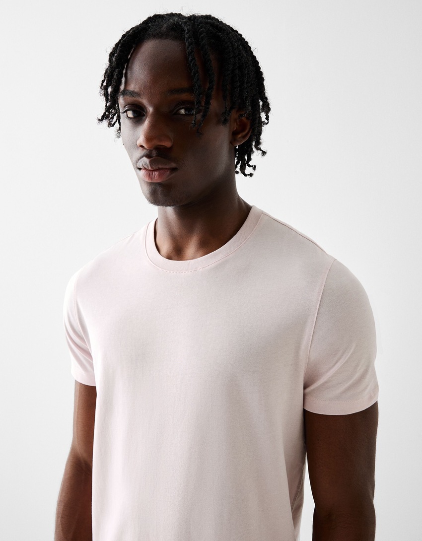 T-shirt manches courtes regular fit-Rose-2