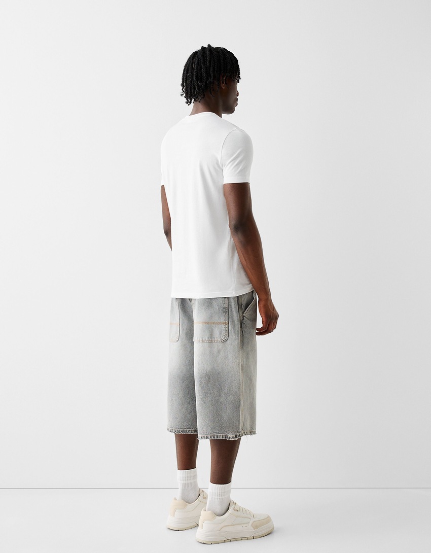 T-shirt manches courtes regular fit-Blanc-1
