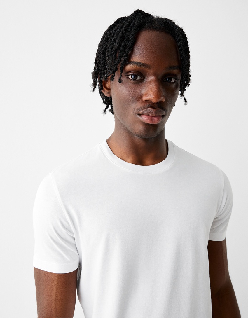 T-shirt manches courtes regular fit-Blanc-2