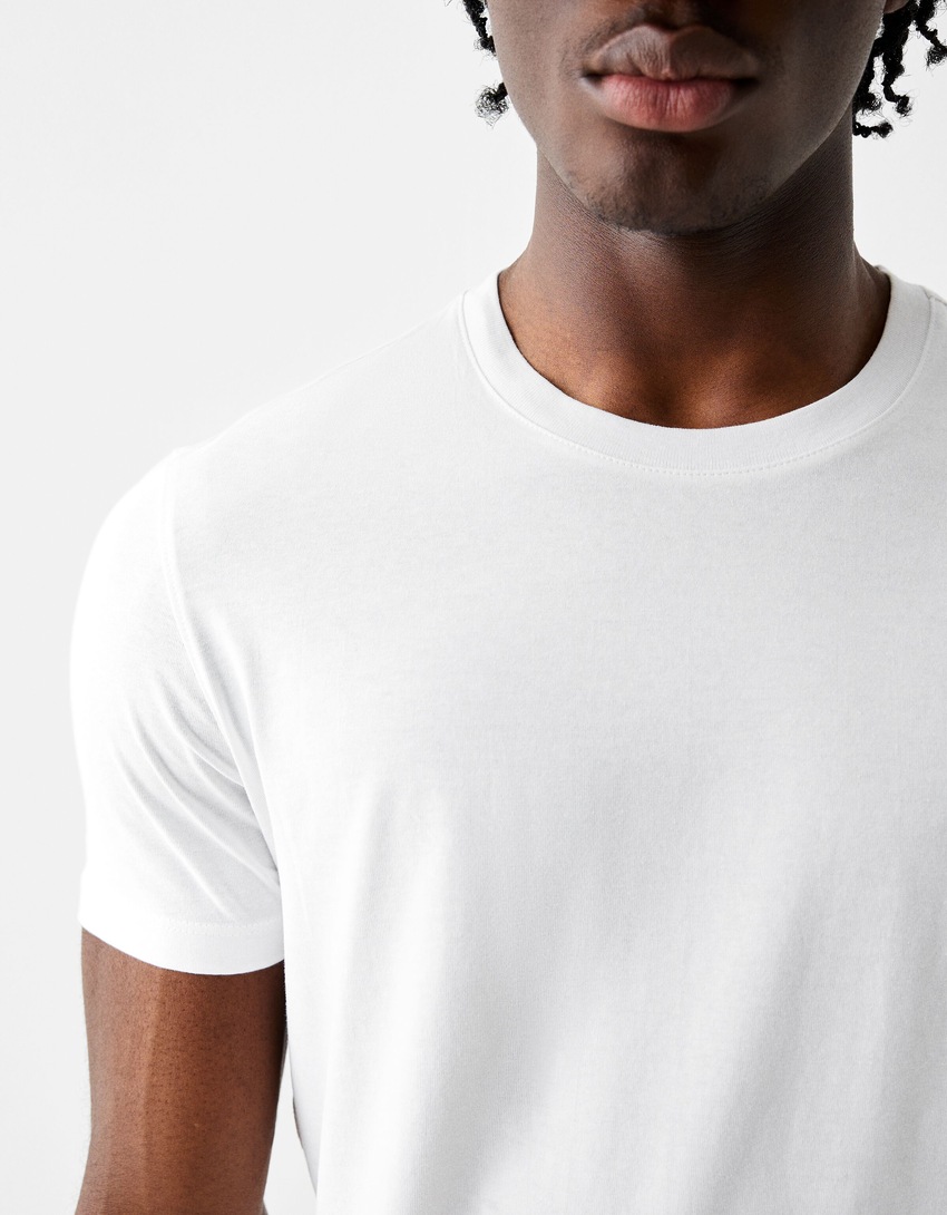 T-shirt manches courtes regular fit-Blanc-5